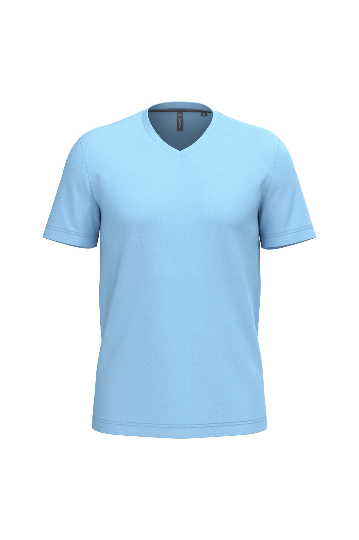 K357 - Camiseta manga corta y cuello de pico - Sky Blue - frontal