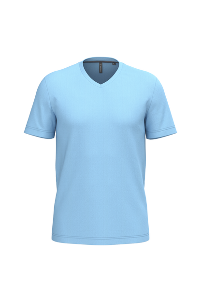 K357 - Camiseta manga corta y cuello de pico - Sky Blue - frontal