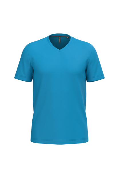 K357 - Camiseta manga corta y cuello de pico - Tropical Blue - frontal