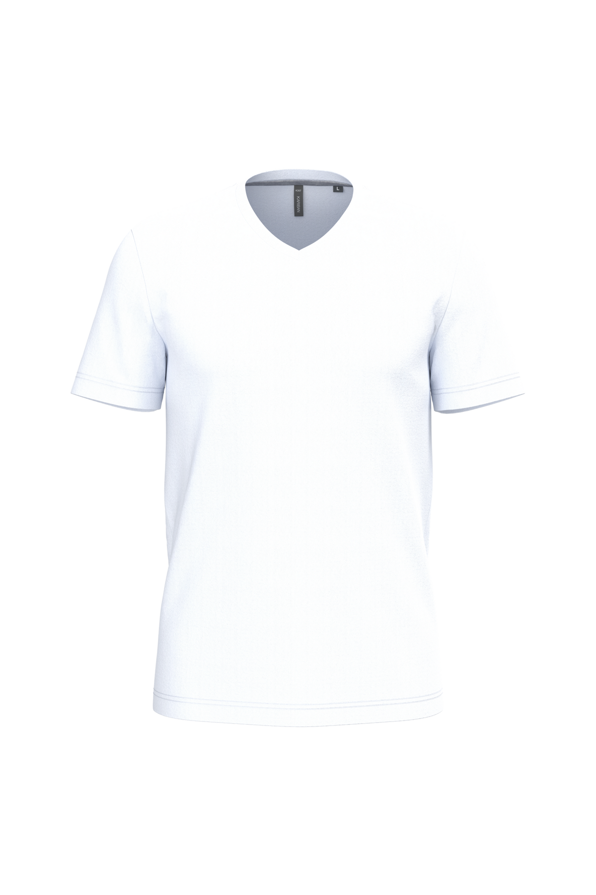 K357 - Camiseta manga corta y cuello de pico - White - frontal