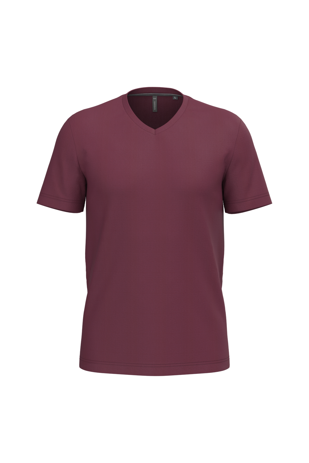 K357 - Camiseta manga corta y cuello de pico - Wine - frontal