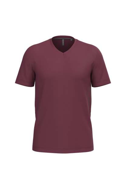 K357 - Camiseta manga corta y cuello de pico - Wine - frontal