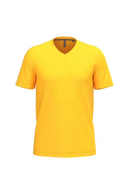 K357 - Camiseta manga corta y cuello de pico - Yellow - frontal