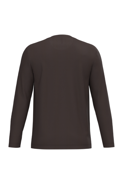 K359 - Camiseta maga larga y cuello redondo hombre - Chocolate - trasera