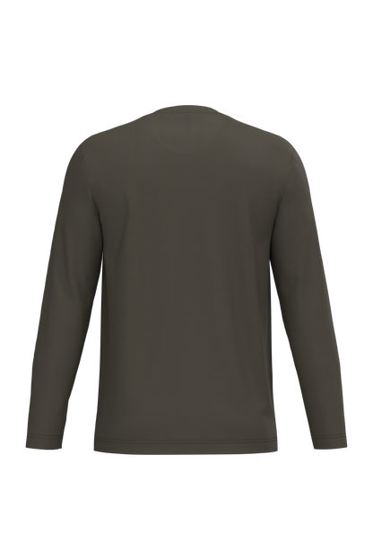 K359 - Camiseta maga larga y cuello redondo hombre - Dark Khaki - trasera