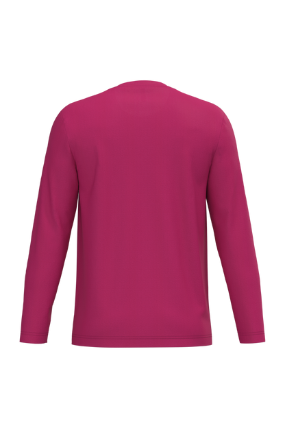 K359 - Camiseta maga larga y cuello redondo hombre - Fuchsia - trasera