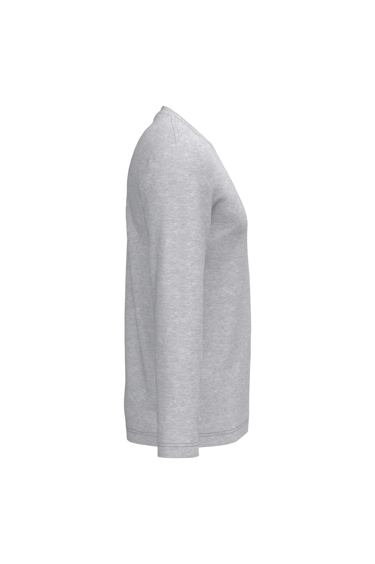 K359 - Camiseta maga larga y cuello redondo hombre - Ash Heather - lateral