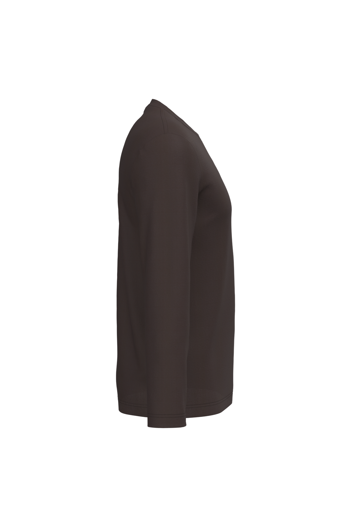 K359 - Camiseta maga larga y cuello redondo hombre - Chocolate - lateral