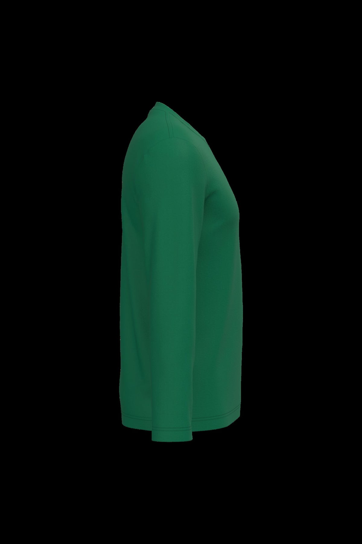 K359 - Camiseta maga larga y cuello redondo hombre - Kelly Green - lateral