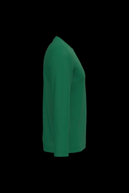 K359 - Camiseta maga larga y cuello redondo hombre - Kelly Green - lateral