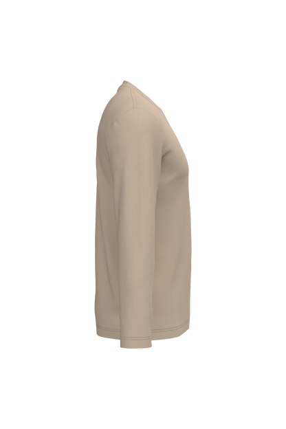 K359 - Camiseta maga larga y cuello redondo hombre - Light Sand - lateral