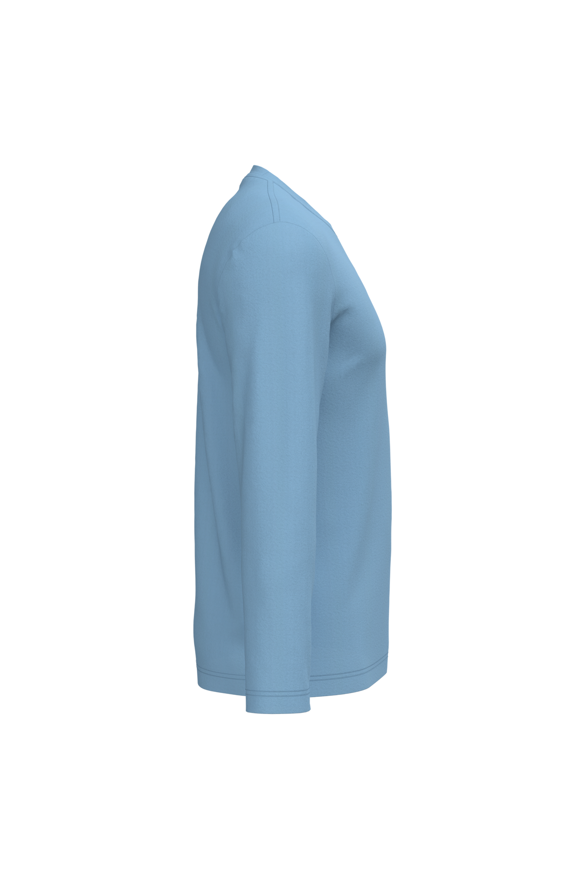 K359 - Camiseta maga larga y cuello redondo hombre - Sky Blue - lateral