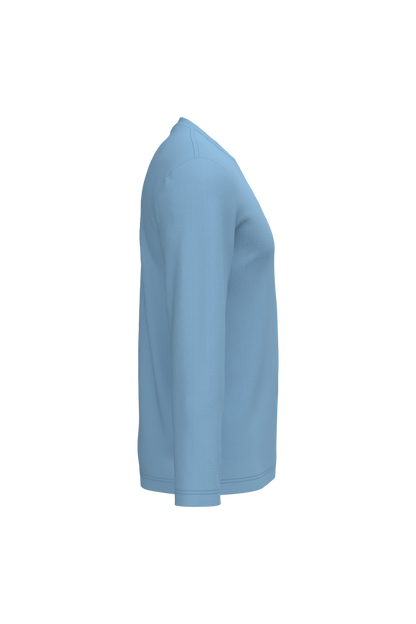 K359 - Camiseta maga larga y cuello redondo hombre - Sky Blue - lateral