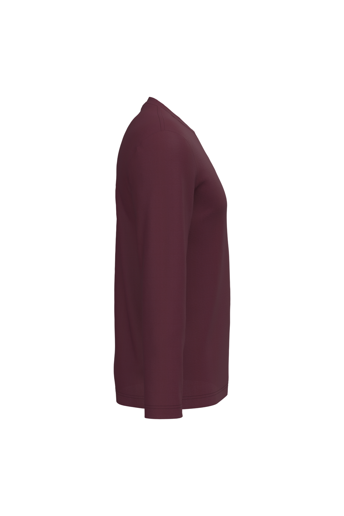 K359 - Camiseta maga larga y cuello redondo hombre - Wine - lateral