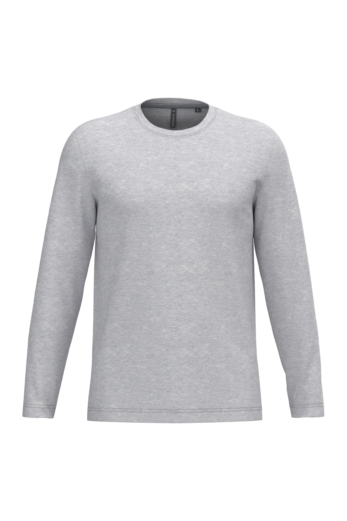 K359 - Camiseta maga larga y cuello redondo hombre - Ash Heather - frontal