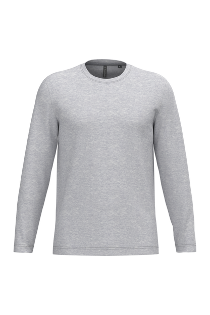 K359 - Camiseta maga larga y cuello redondo hombre - Ash Heather - frontal