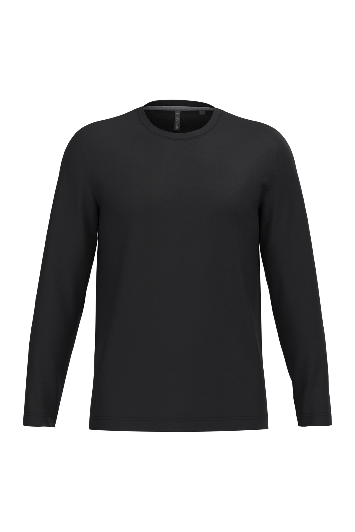 K359 - Camiseta maga larga y cuello redondo hombre - Black - frontal