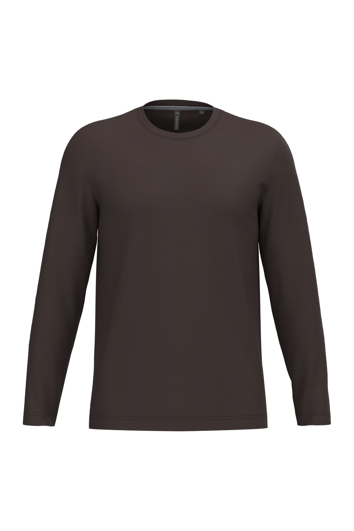 K359 - Camiseta maga larga y cuello redondo hombre - Chocolate - frontal