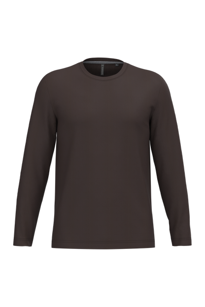 K359 - Camiseta maga larga y cuello redondo hombre - Chocolate - frontal