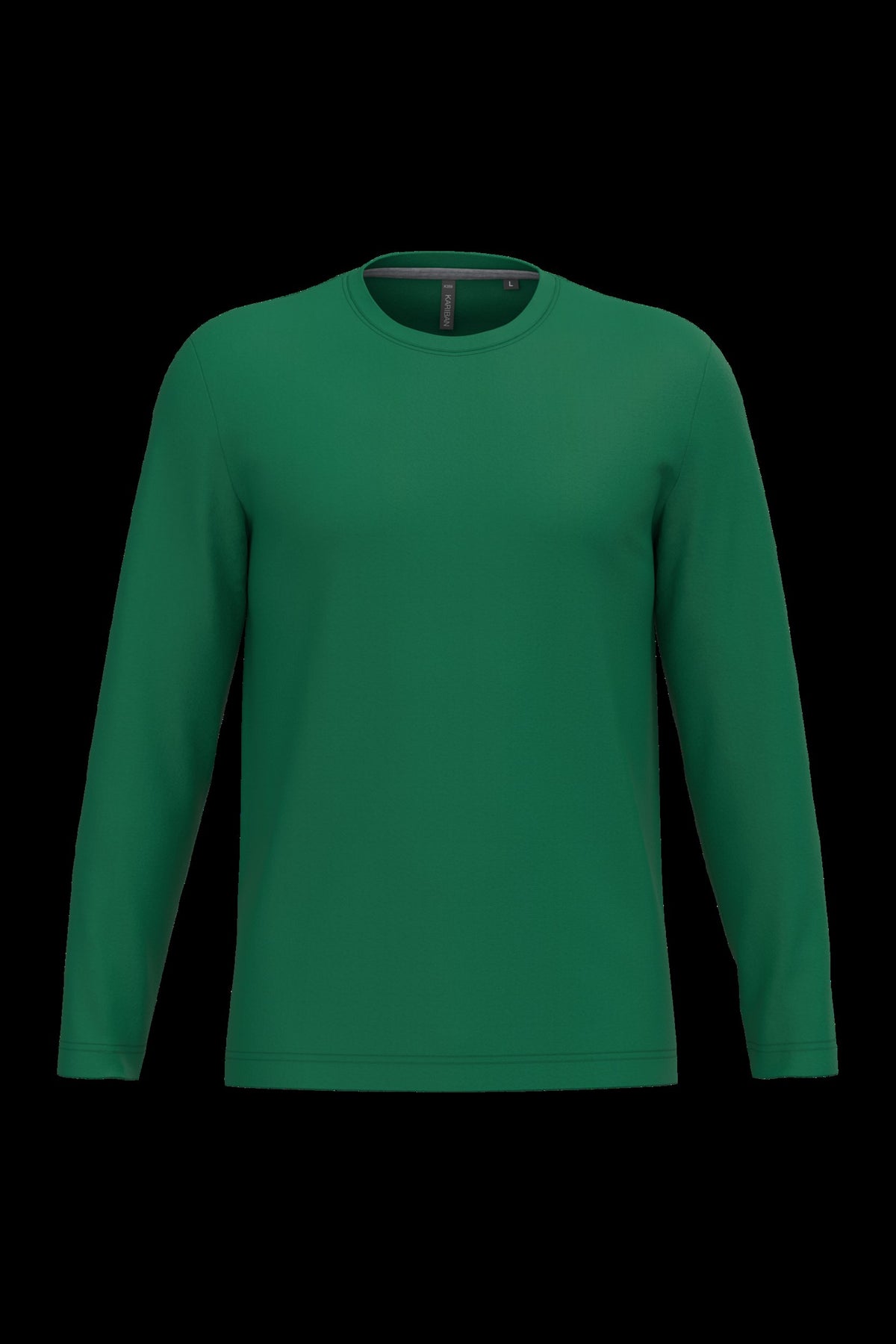 K359 - Camiseta maga larga y cuello redondo hombre - Kelly Green - frontal