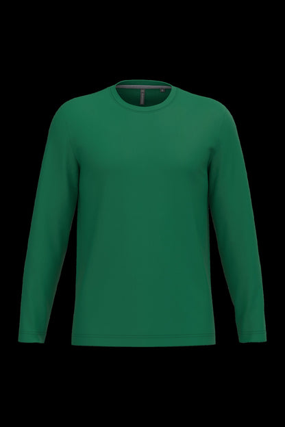 K359 - Camiseta maga larga y cuello redondo hombre - Kelly Green - frontal