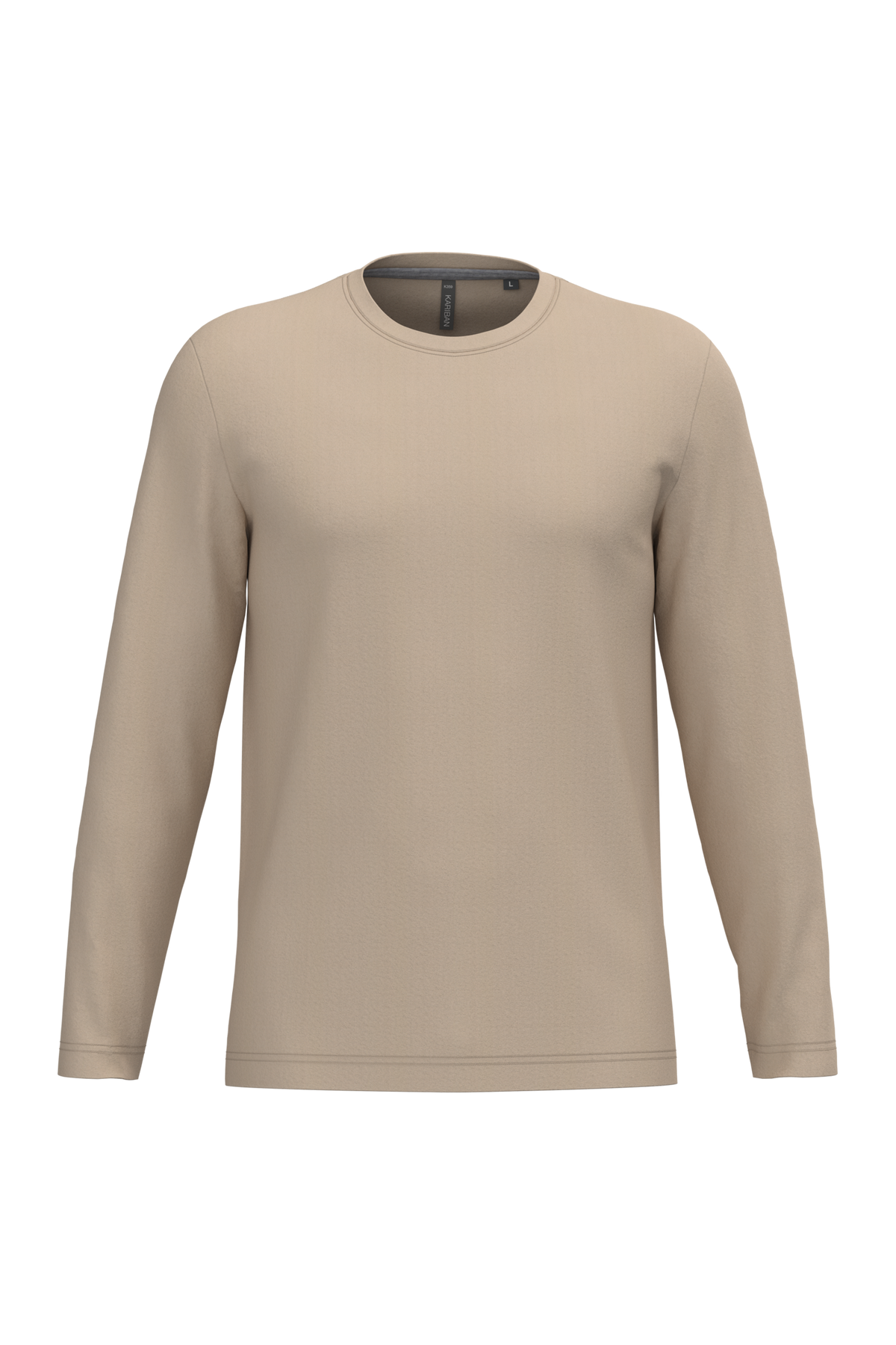 K359 - Camiseta maga larga y cuello redondo hombre - Light Sand - frontal
