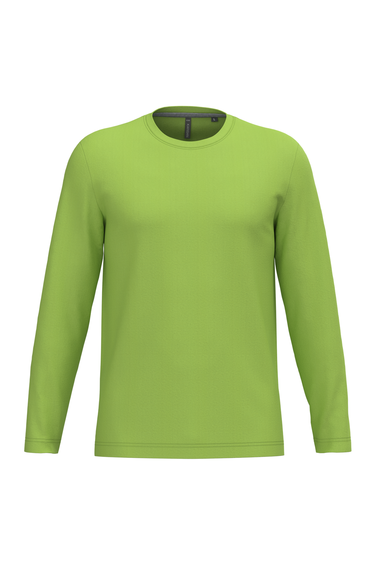 K359 - Camiseta maga larga y cuello redondo hombre - Lime - frontal