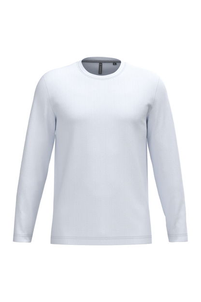 K359 - Camiseta maga larga y cuello redondo hombre - White - frontal