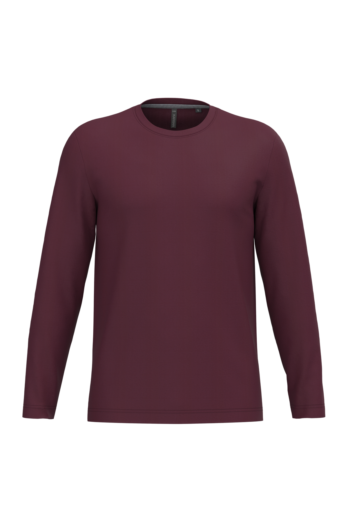 K359 - Camiseta maga larga y cuello redondo hombre - Wine - frontal