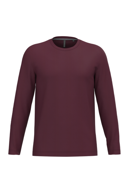 K359 - Camiseta maga larga y cuello redondo hombre - Wine - frontal