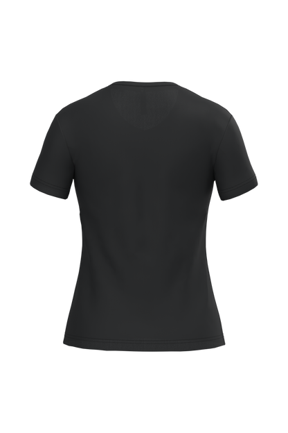 K381 - Camiseta de manga cota y cuello de pico mujer - Black - trasera