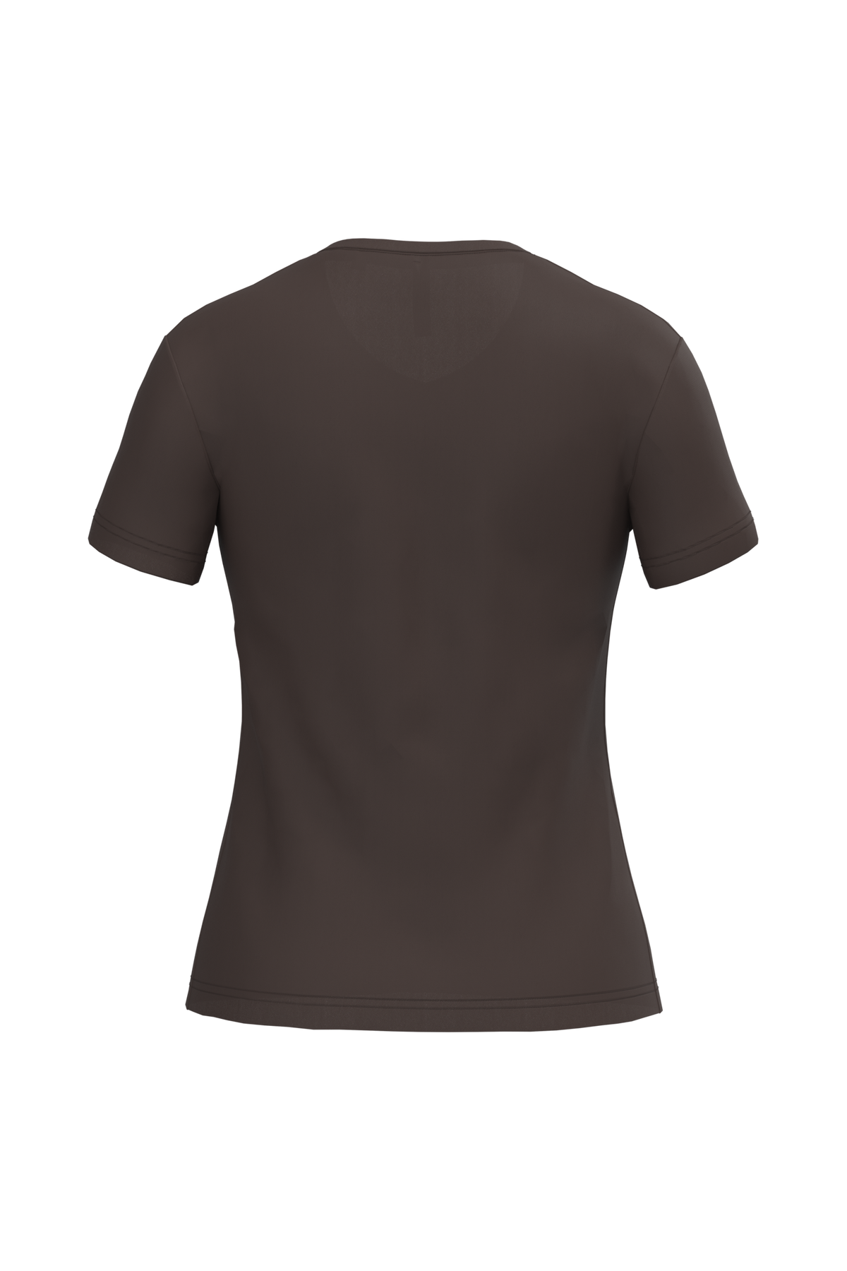 K381 - Camiseta de manga cota y cuello de pico mujer - Chocolate - trasera