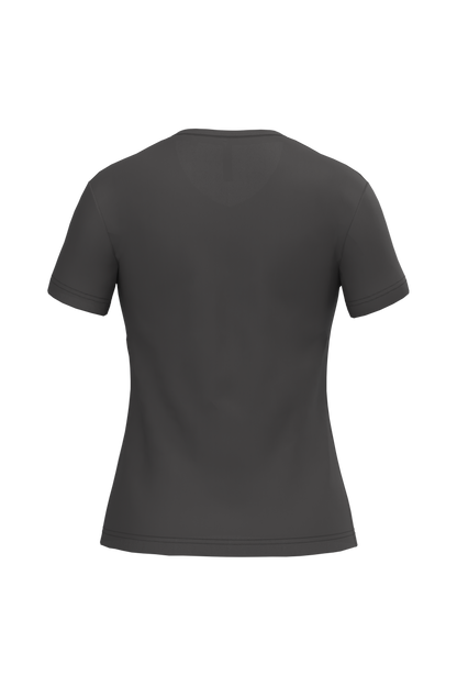 K381 - Camiseta de manga cota y cuello de pico mujer - Dark Grey - trasera