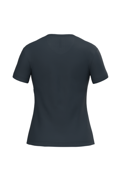 K381 - Camiseta de manga cota y cuello de pico mujer - Navy - trasera