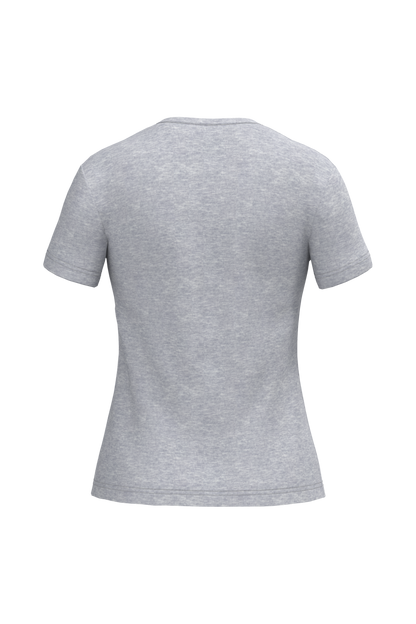 K381 - Camiseta de manga cota y cuello de pico mujer - Oxford Grey - trasera
