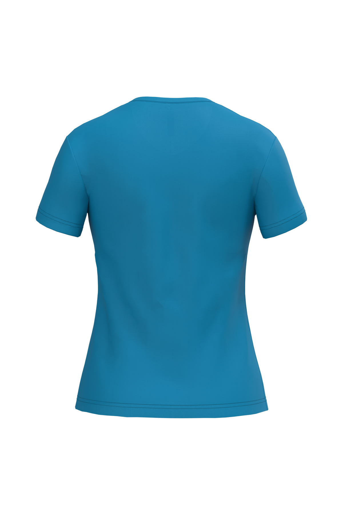 K381 - Camiseta de manga cota y cuello de pico mujer - Tropical Blue - trasera