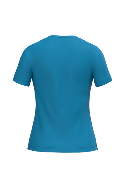 K381 - Camiseta de manga cota y cuello de pico mujer - Tropical Blue - trasera