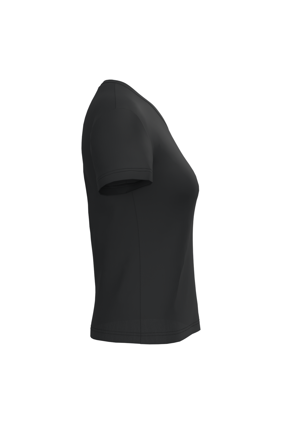 K381 - Camiseta de manga cota y cuello de pico mujer - Black - lateral