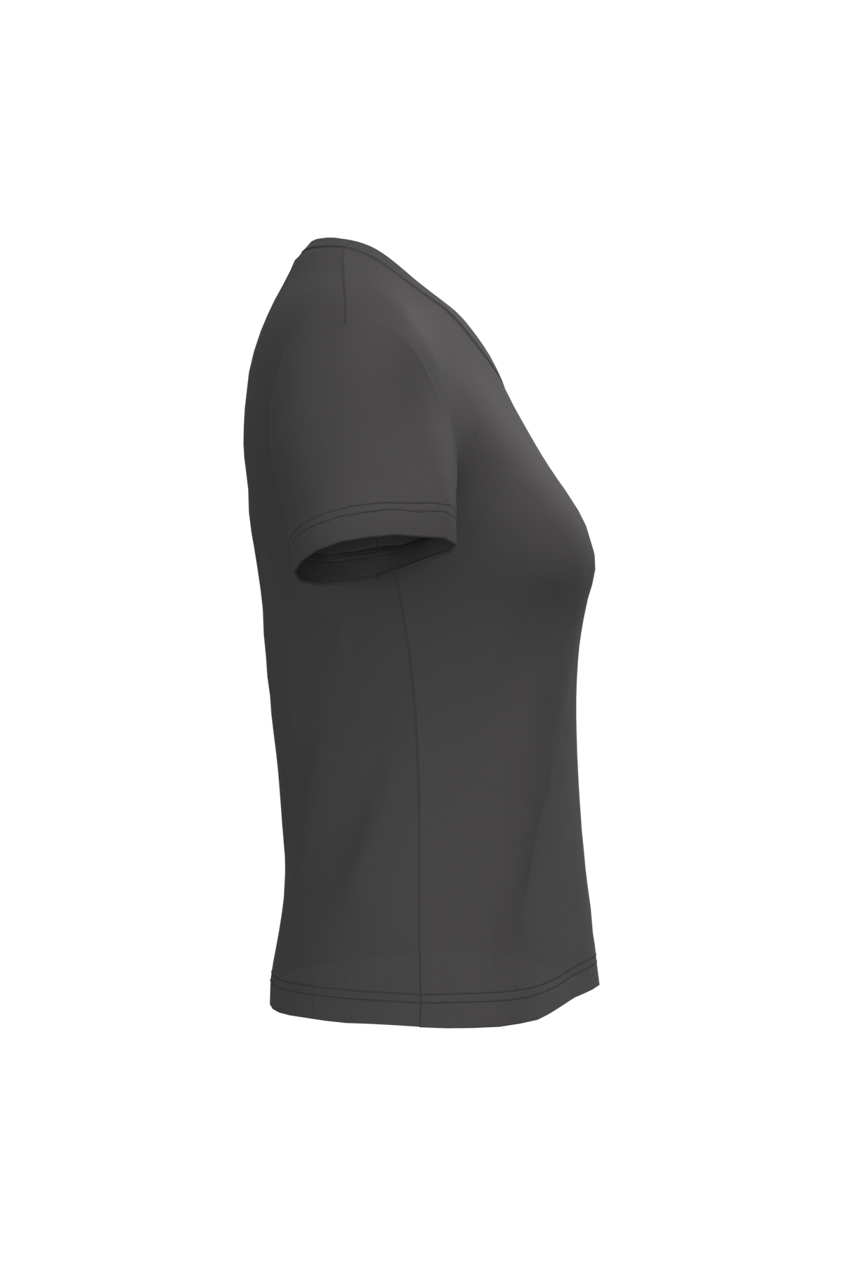 K381 - Camiseta de manga cota y cuello de pico mujer - Dark Grey - lateral