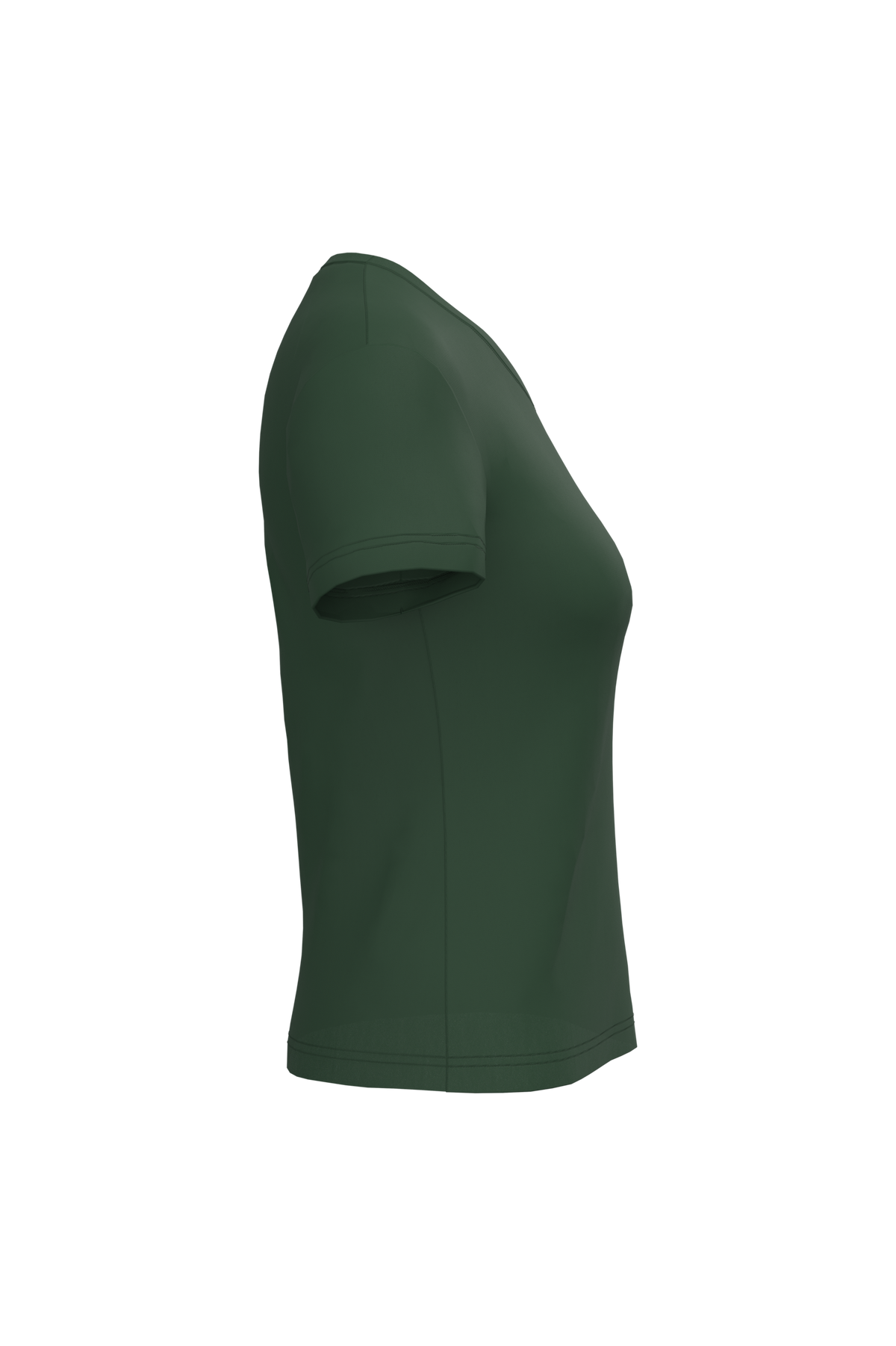 K381 - Camiseta de manga cota y cuello de pico mujer - Forest Green - lateral