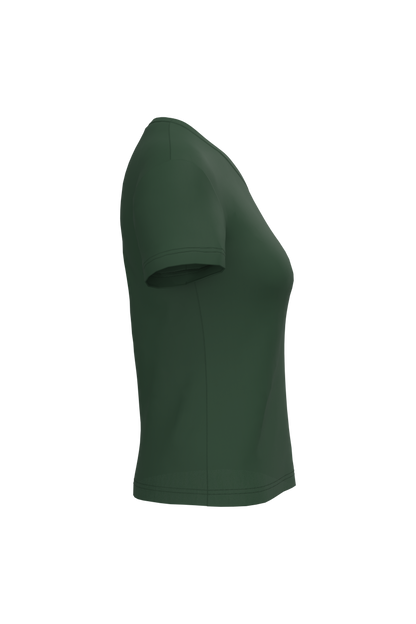 K381 - Camiseta de manga cota y cuello de pico mujer - Forest Green - lateral