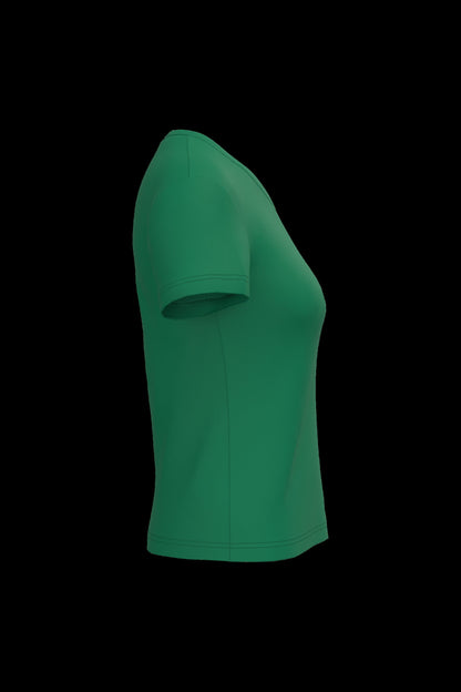 K381 - Camiseta de manga cota y cuello de pico mujer - Kelly Green - lateral