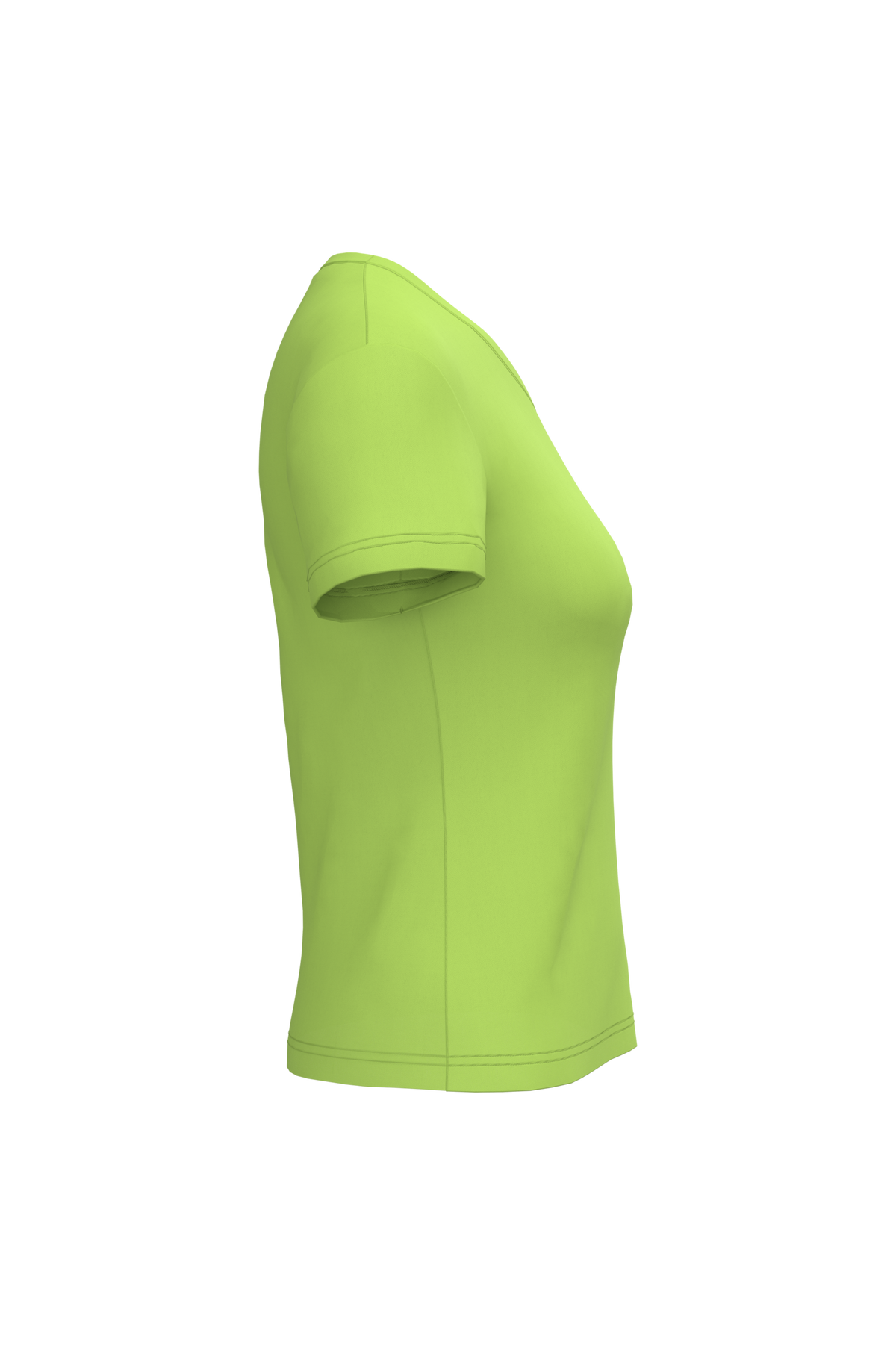 K381 - Camiseta de manga cota y cuello de pico mujer - Lime - lateral