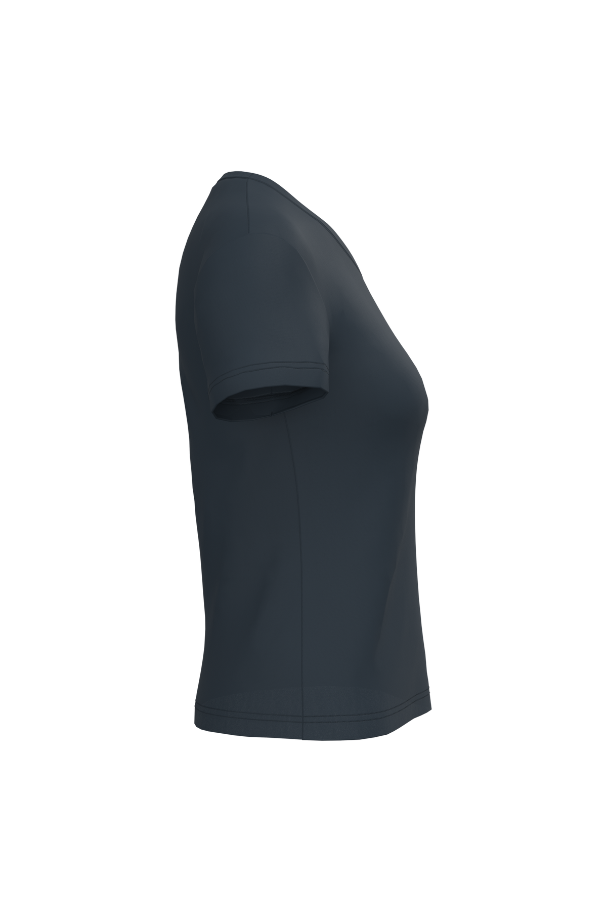 K381 - Camiseta de manga cota y cuello de pico mujer - Navy - lateral