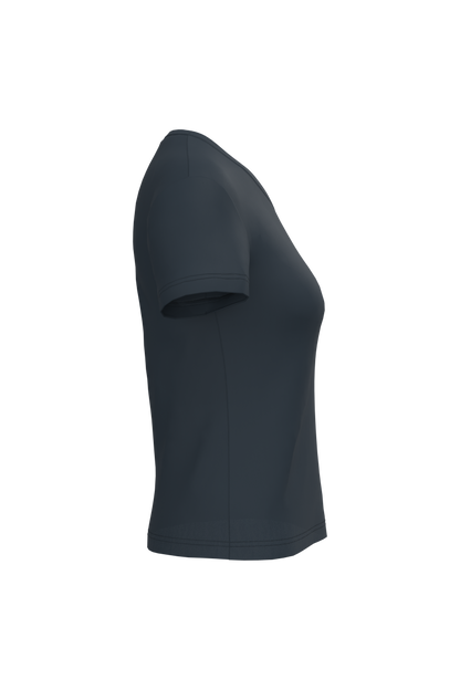 K381 - Camiseta de manga cota y cuello de pico mujer - Navy - lateral