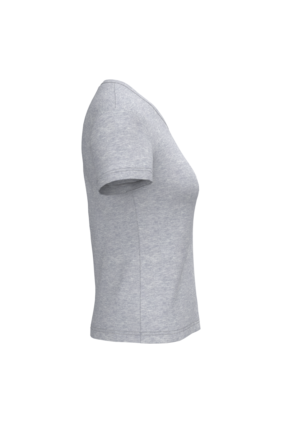 K381 - Camiseta de manga cota y cuello de pico mujer - Oxford Grey - lateral