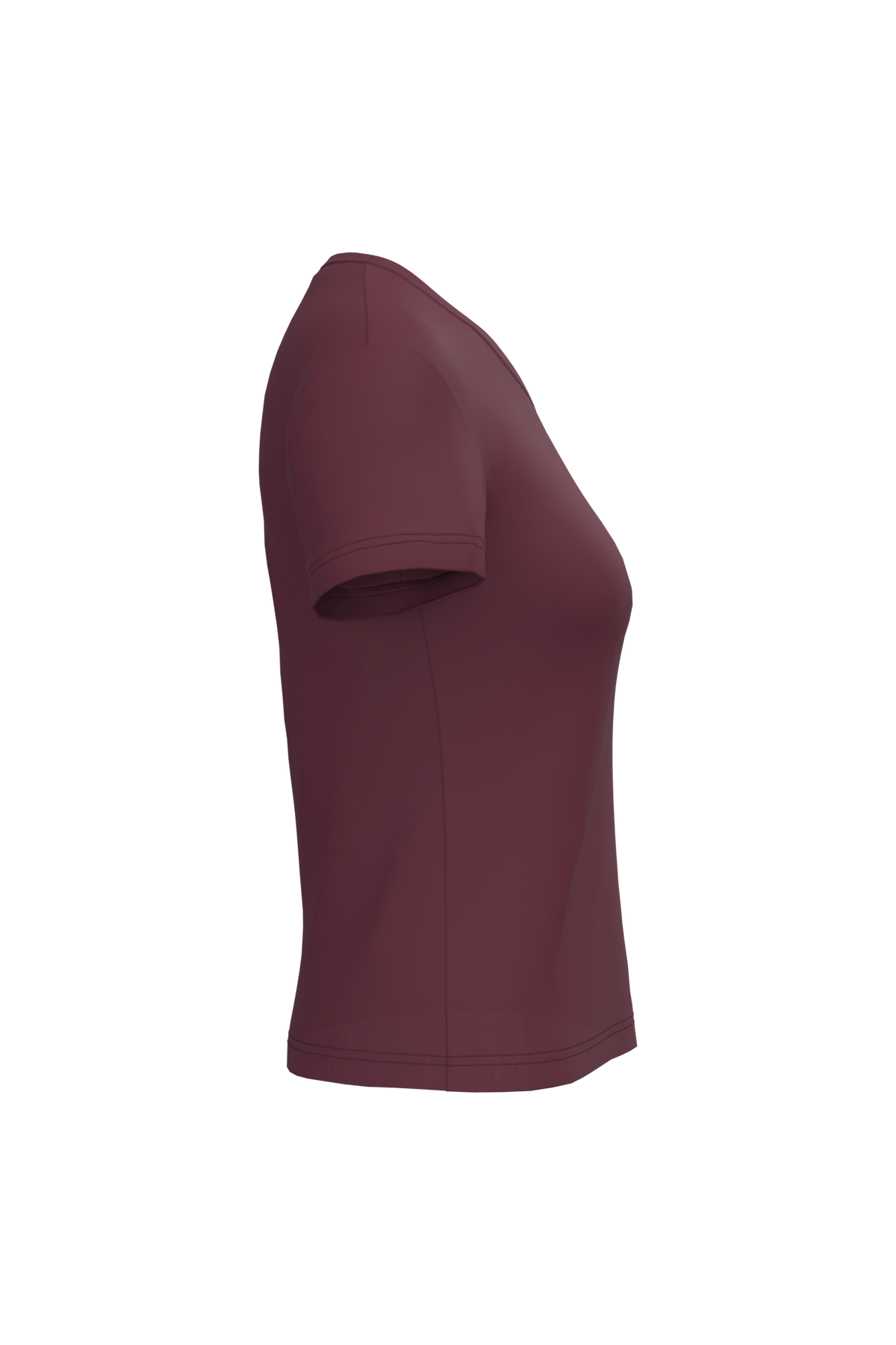 K381 - Camiseta de manga cota y cuello de pico mujer - Wine - lateral