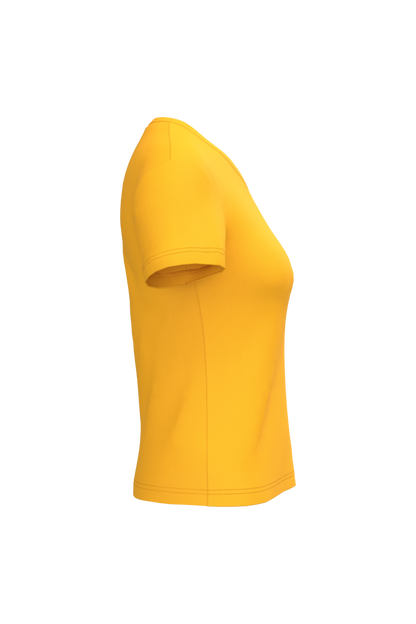 K381 - Camiseta de manga cota y cuello de pico mujer - Yellow - lateral