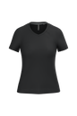 K381 - Camiseta de manga cota y cuello de pico mujer - Black - frontal