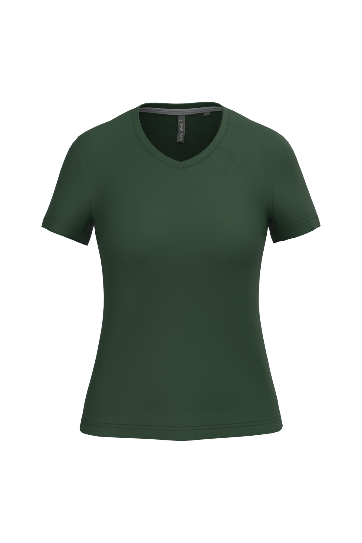 K381 - Camiseta de manga cota y cuello de pico mujer - Forest Green - frontal